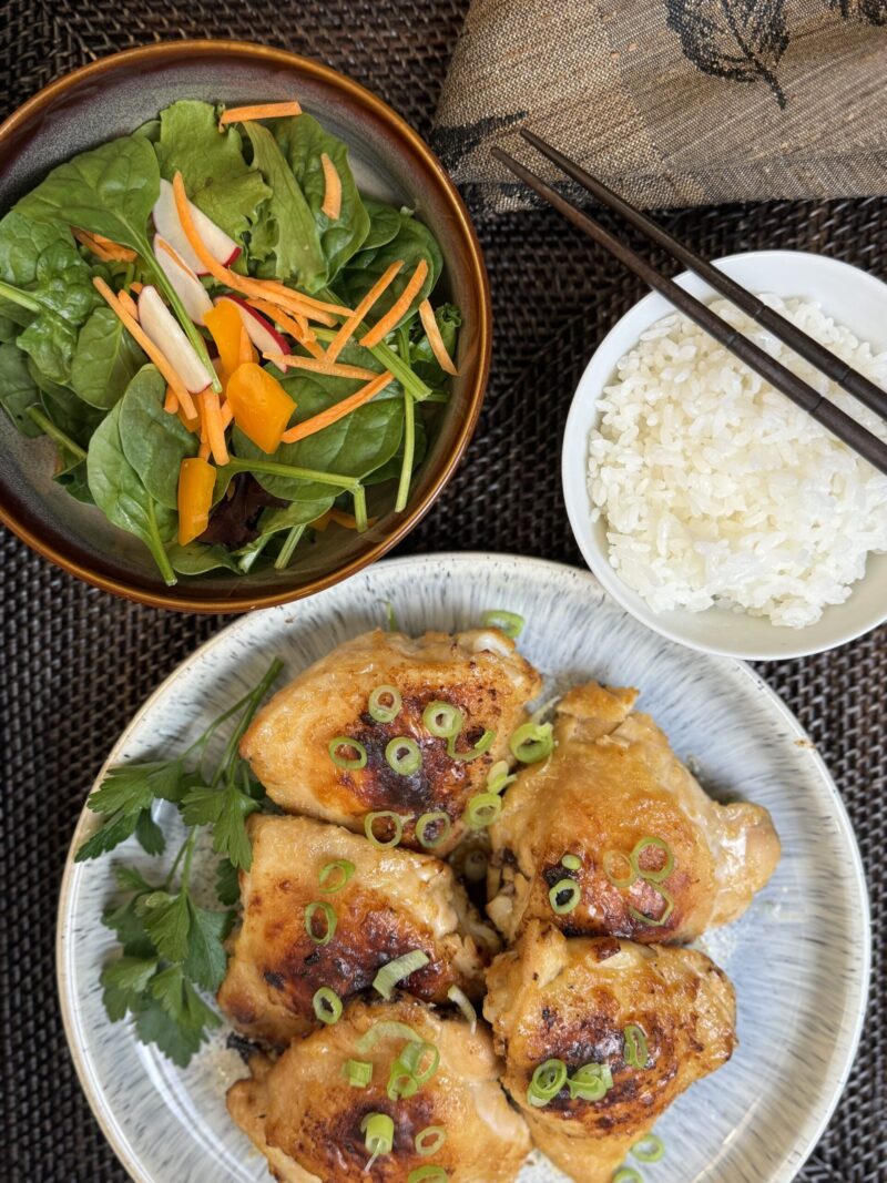 Miso chicken thighs