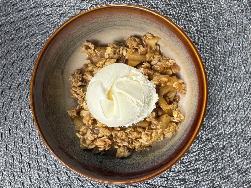 Gluten free apple crisp overhead