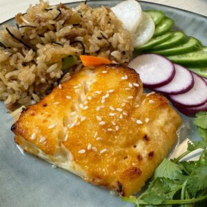 Miso cod with sides