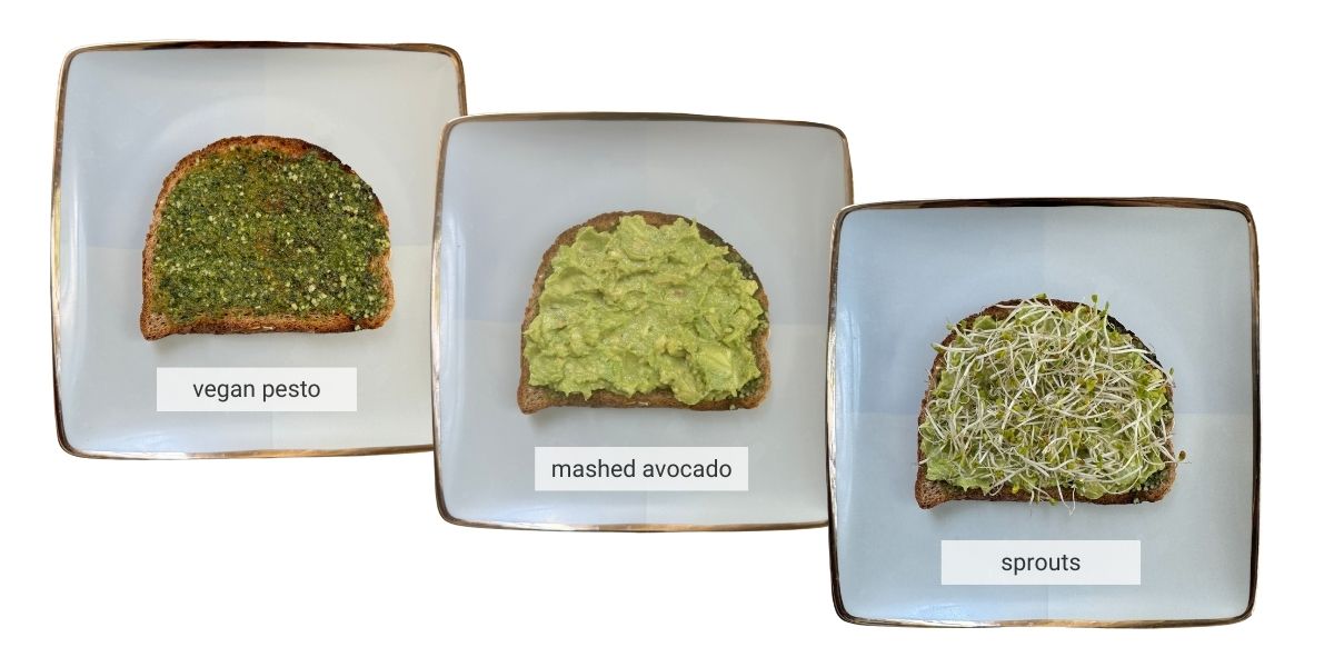 Pesto Avocado Toast 3 steps