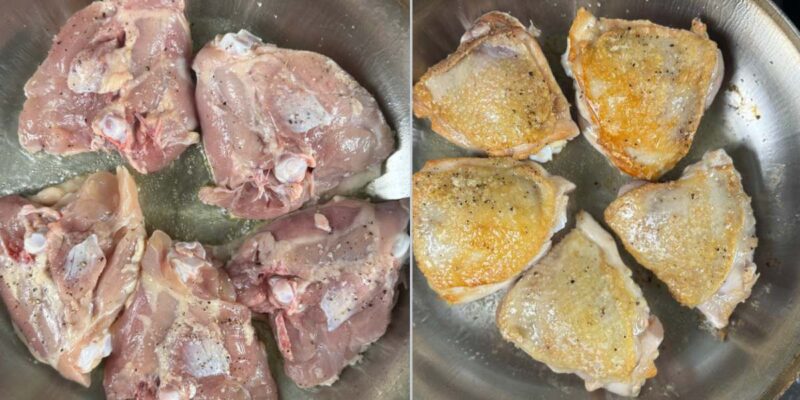 searing chicken thighs