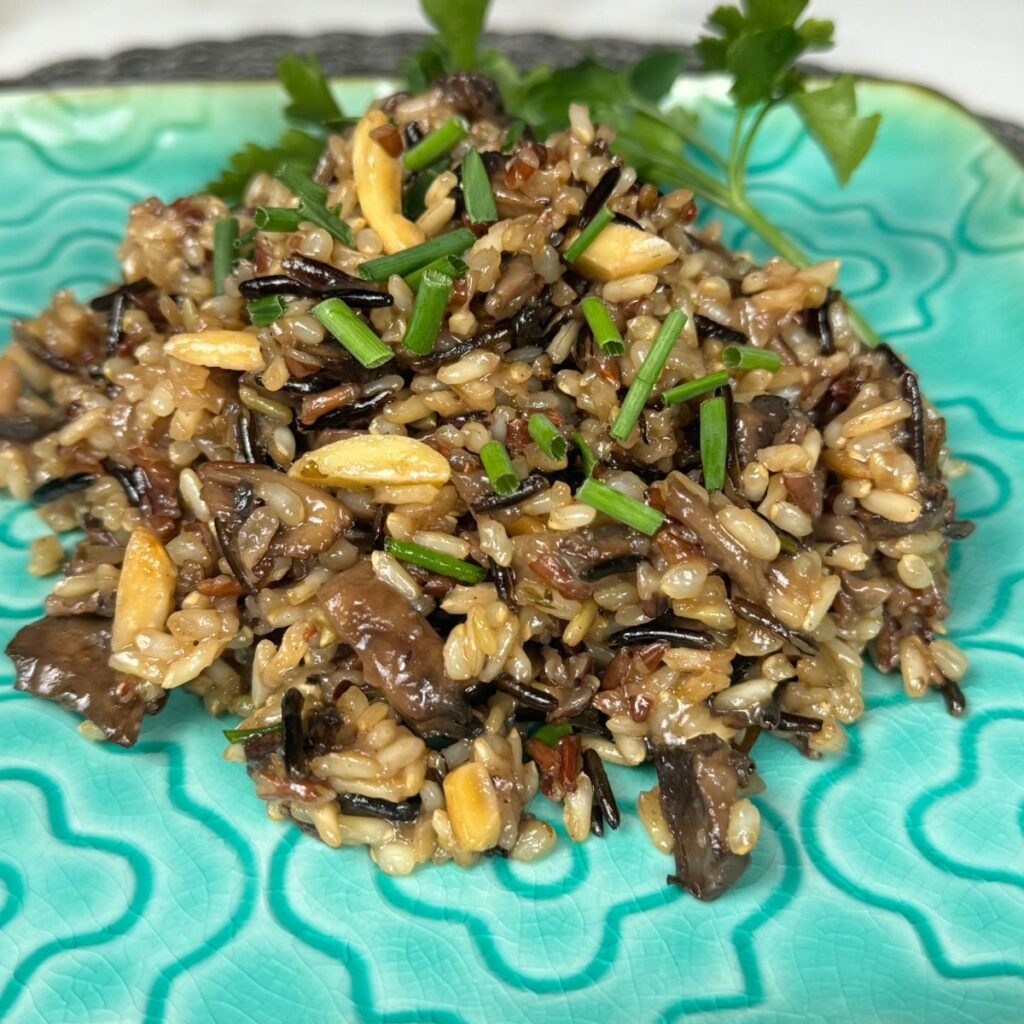 Wild Rice with Mushrooms close up