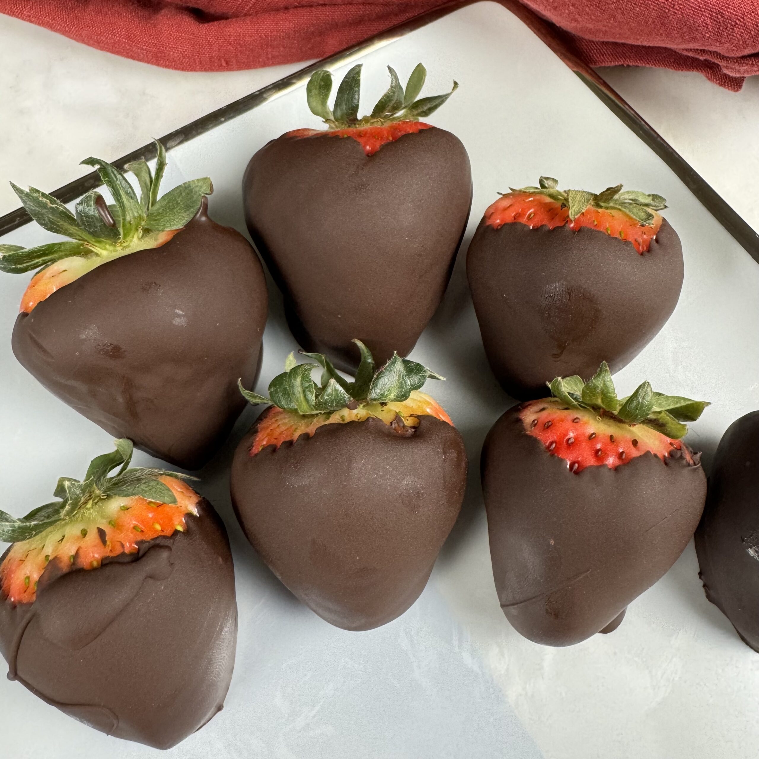 Dark chocolate covered strawberries