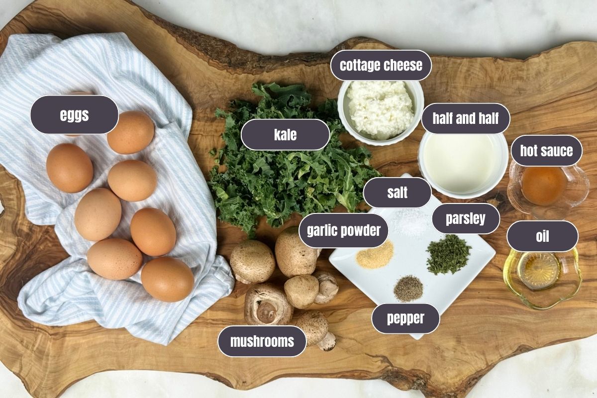 kale and mushroom egg bite ingredients