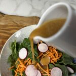 Salad with miso sesame dressing