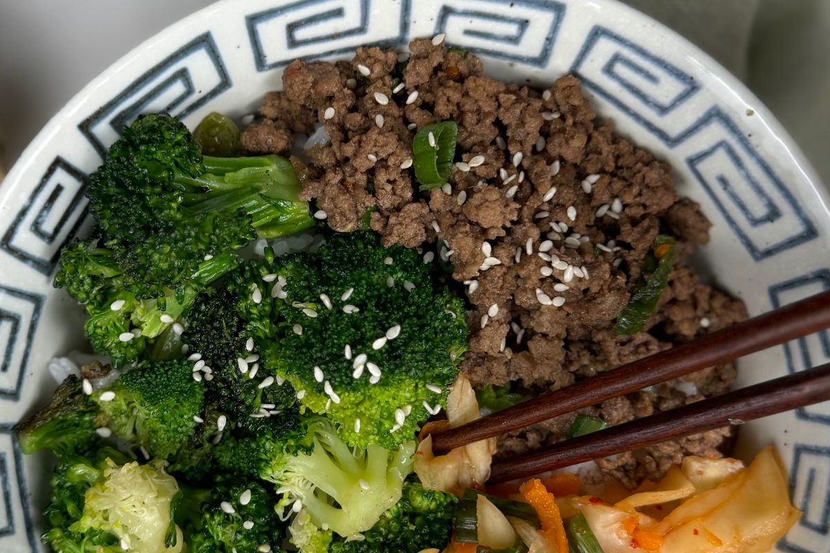 Korean Bison Bowl close up