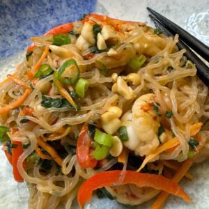 Thai Shrimp Shirataki Stir Fry close-up