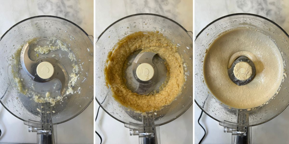 blending hummus