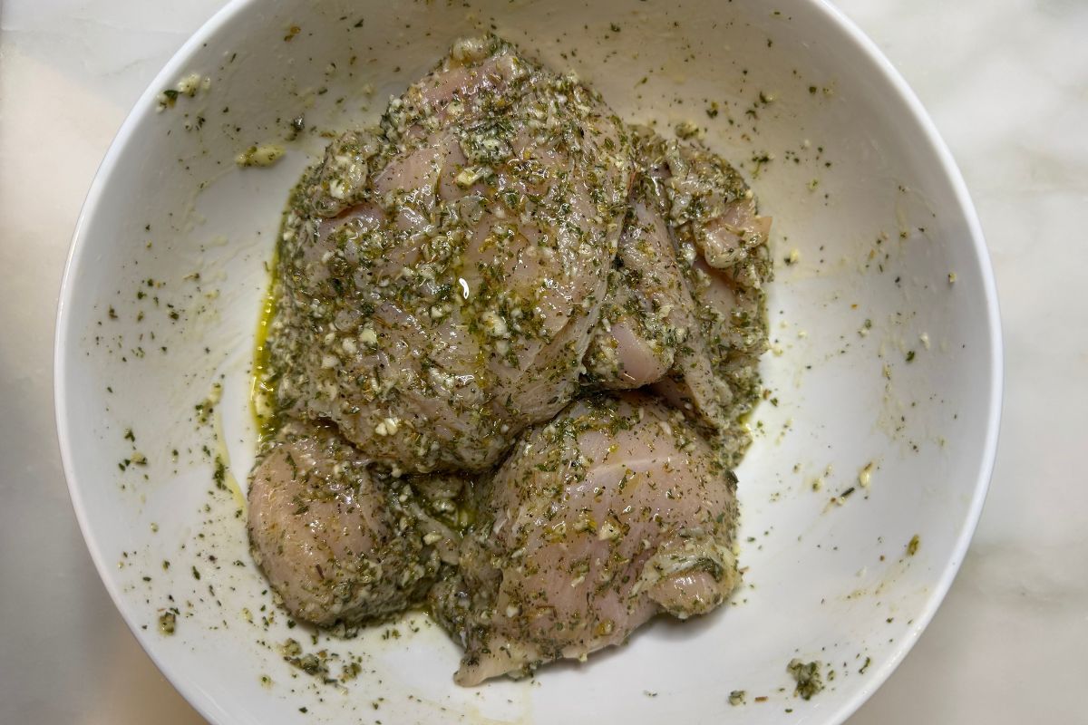 Herb-marinated chicken