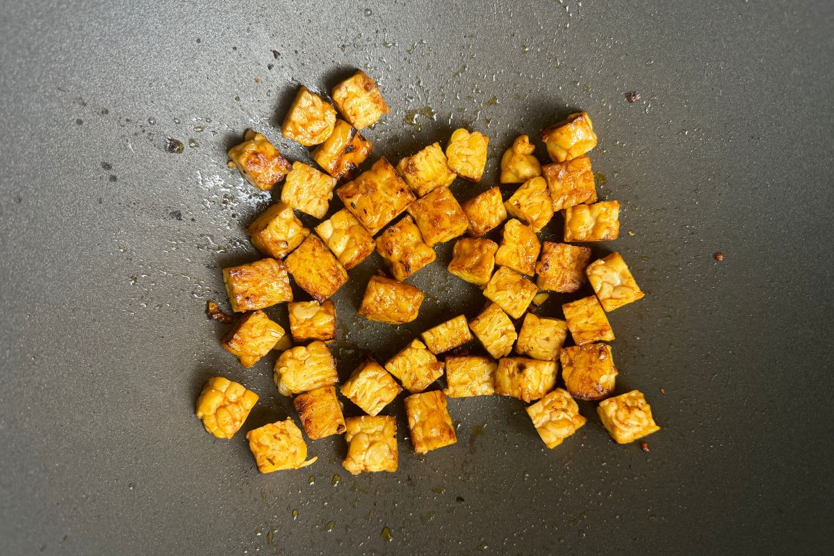 tempeh in pan