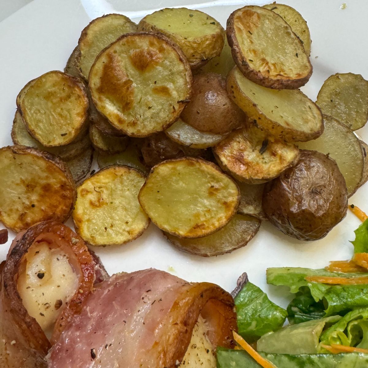 Air Fried Red Potatoes Plated