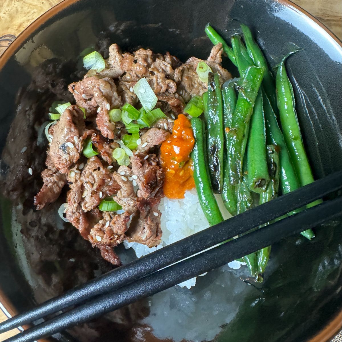 Beef Bulgogi Bowl with Spicy Korean Miso Sauce