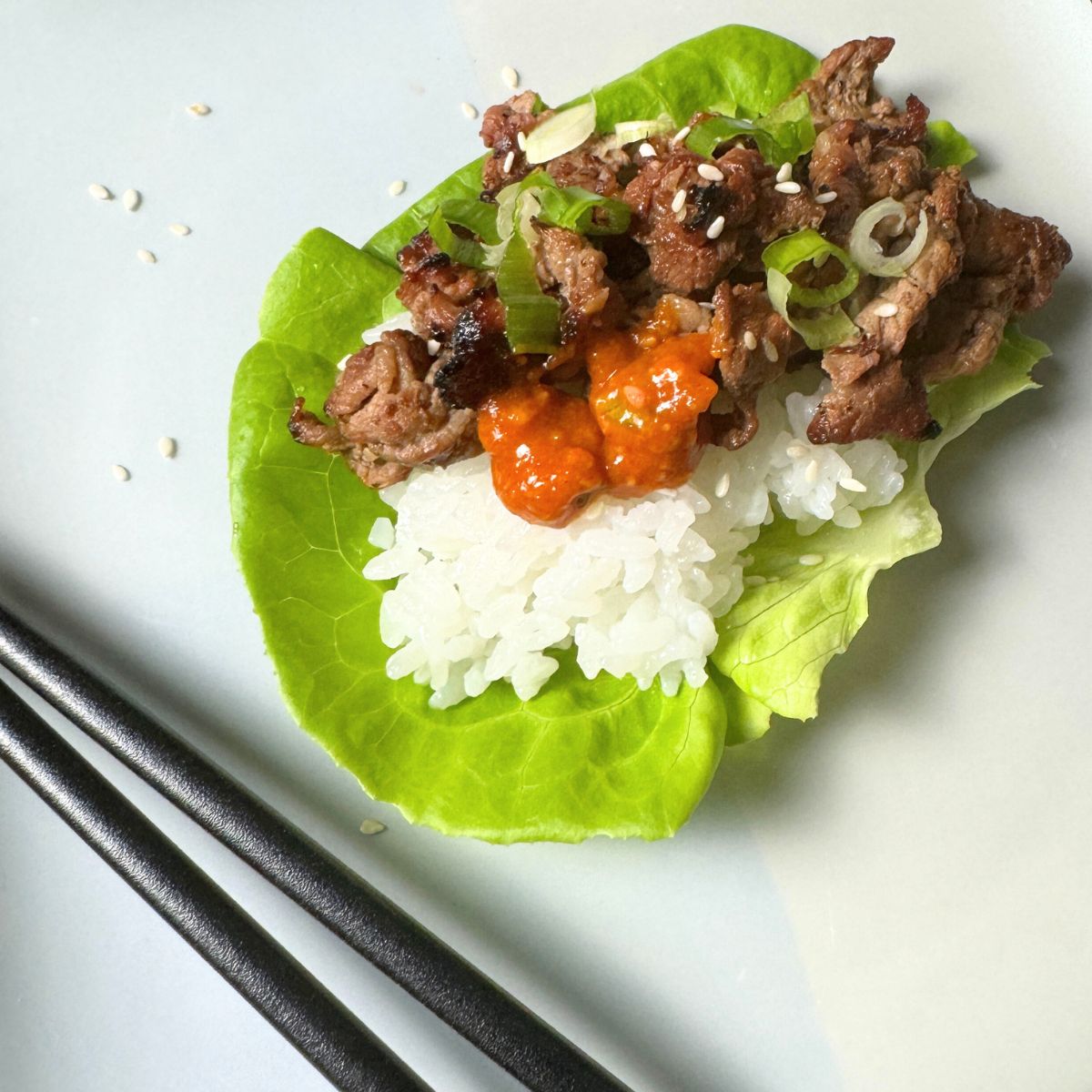 Beef Bulgogi on Lettuce Leaf