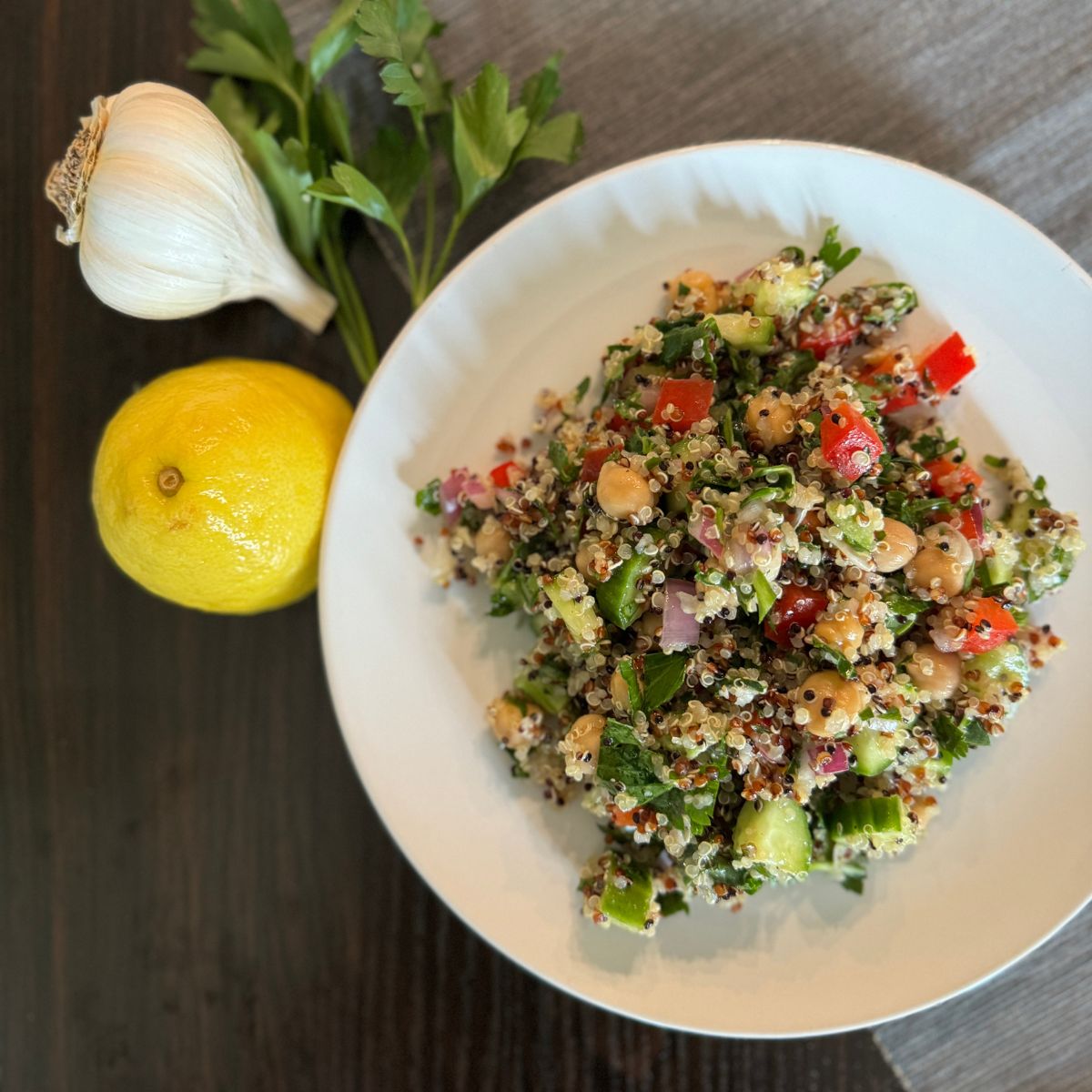 chickpea quinoa kale salad