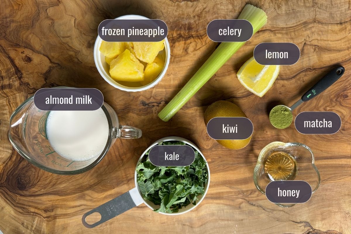 Matcha smoothie ingredients