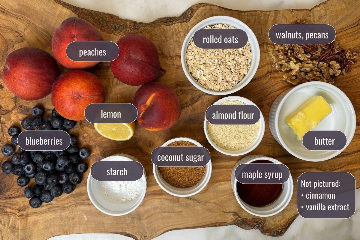 Peach Blueberry Crisp Ingredients