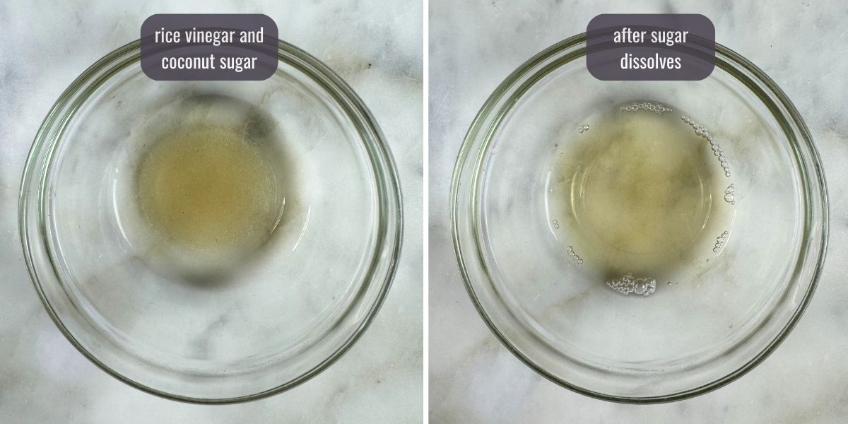 rice vinegar and sugar mixture