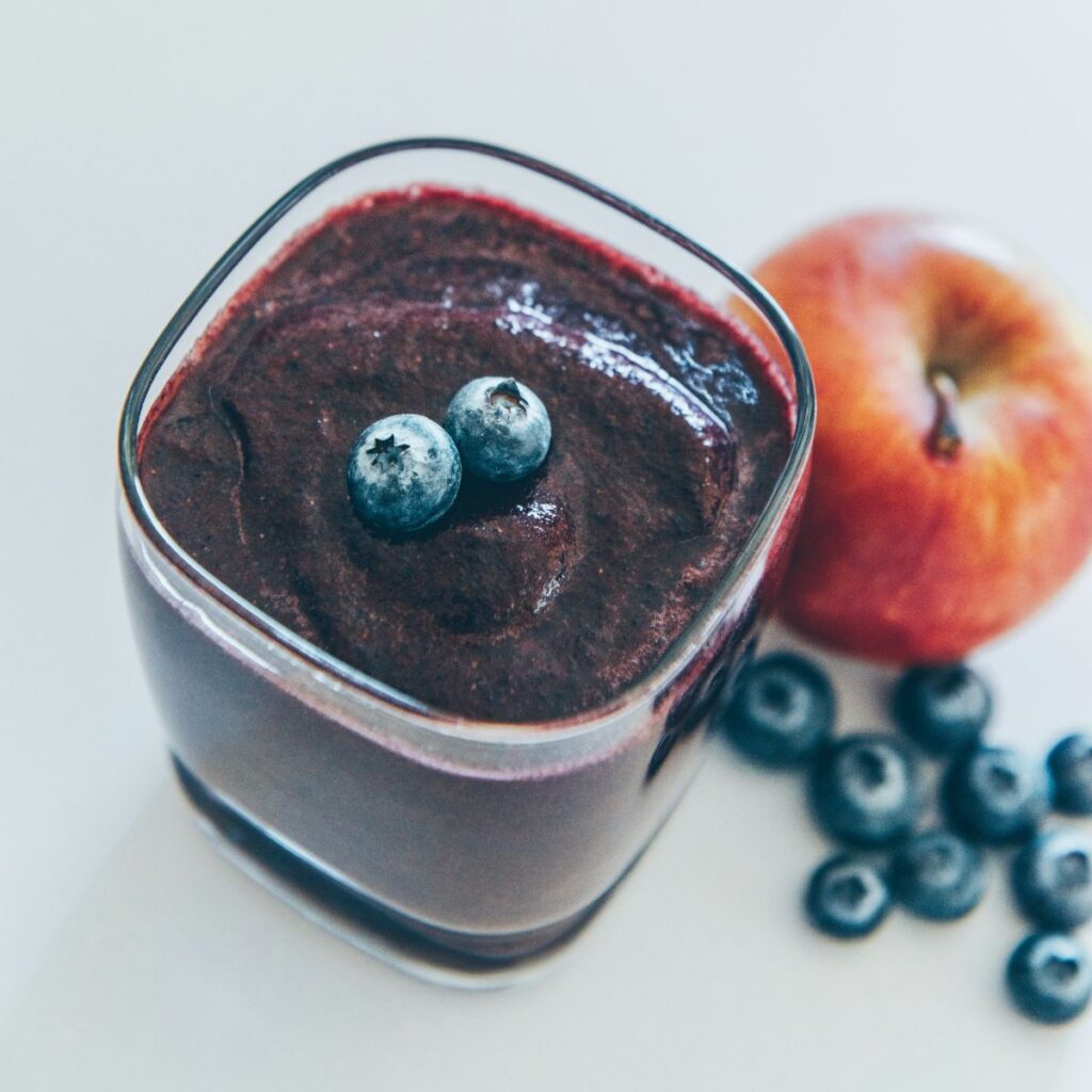 Purple smoothie with blueberries