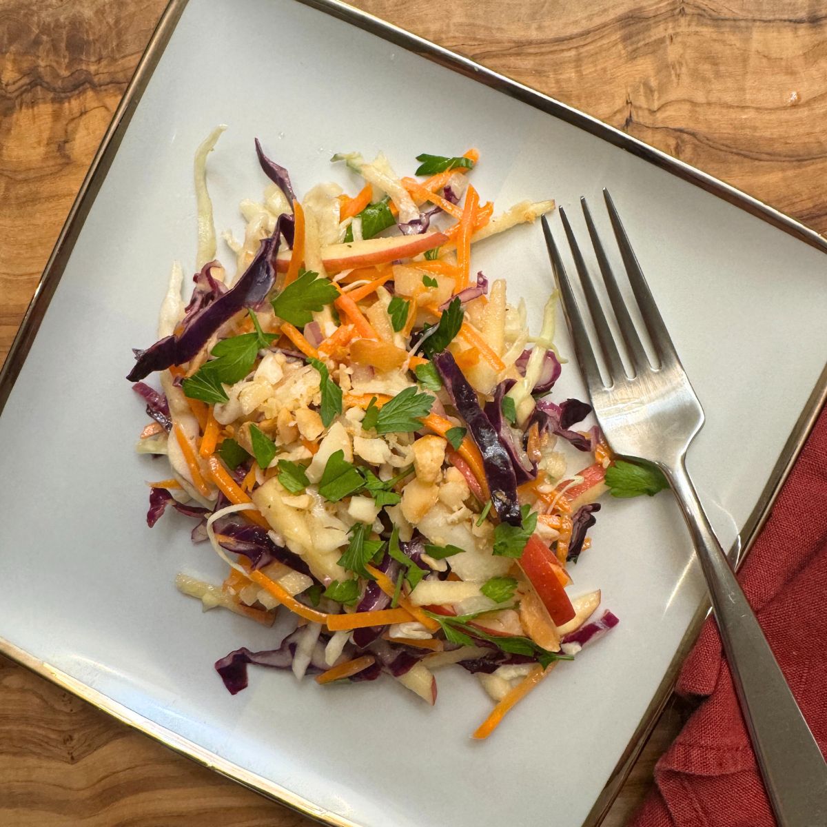 Cabbage Slaw with Apples and Macadamia Nuts